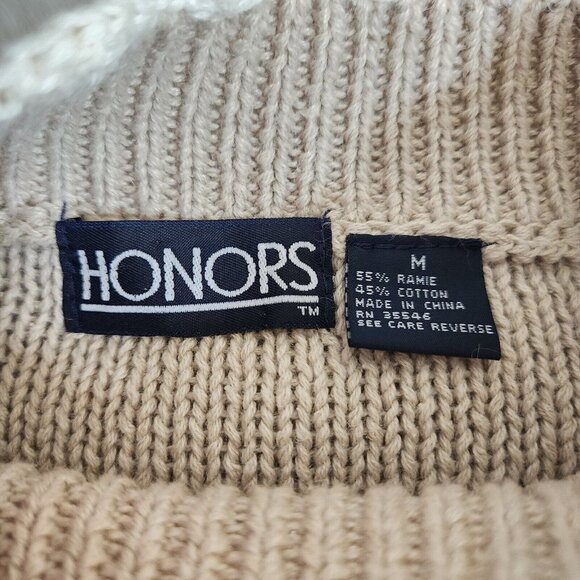 Vintage Cottagecore Sweater High Neck Lace Stiches Floral LSF Style Sweater sz M - Picture 7 of 12